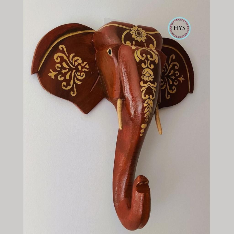 Elephant Head Wall Hanging. 
Woodcarved ,beautifully Handpainted .handmade